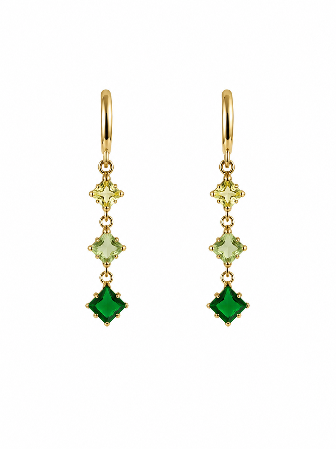 Orecchini Hoops Pendol Smeraldo