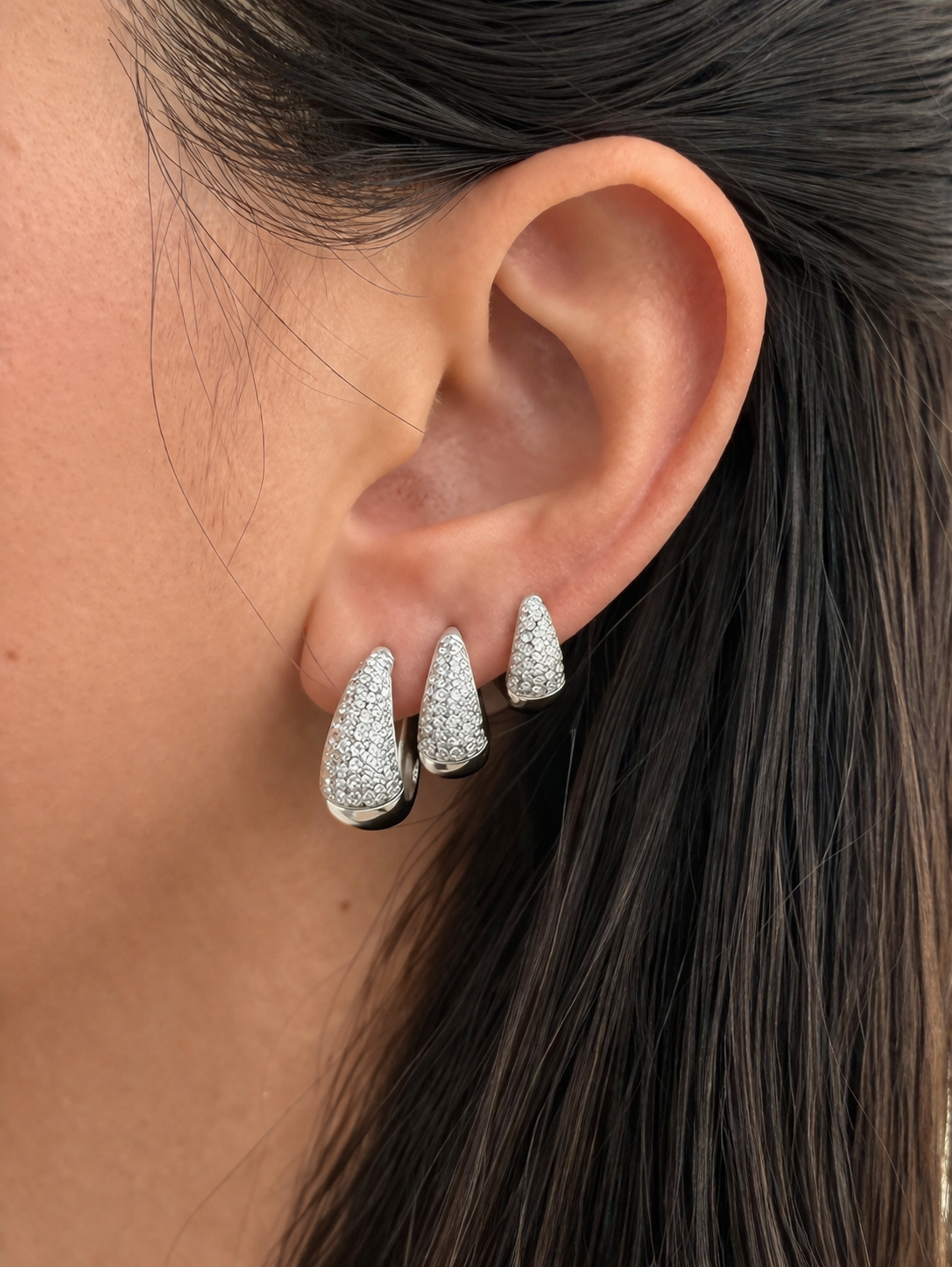 Orecchini luxury Drops Silver