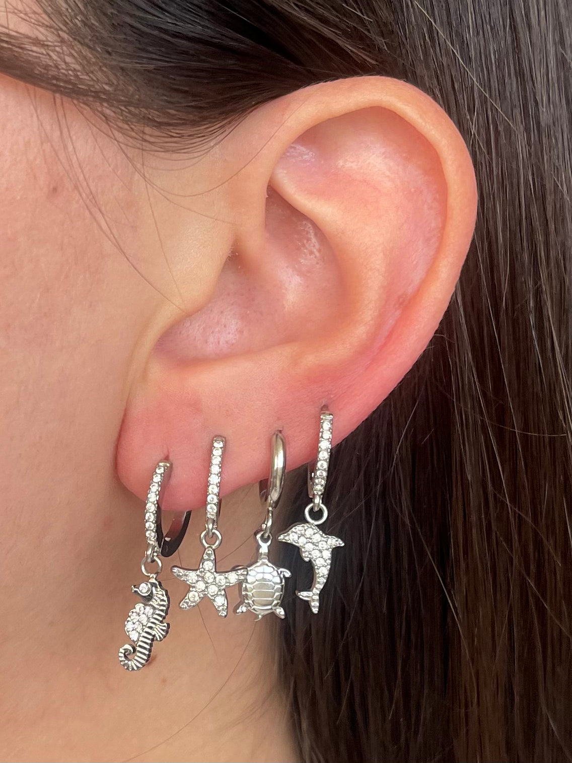 Ocean Hoops Pendenti Silver