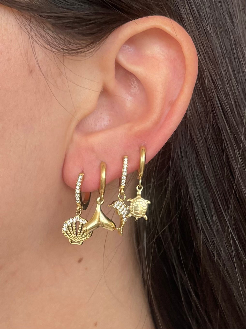 Ocean Hoops Pendenti Gold