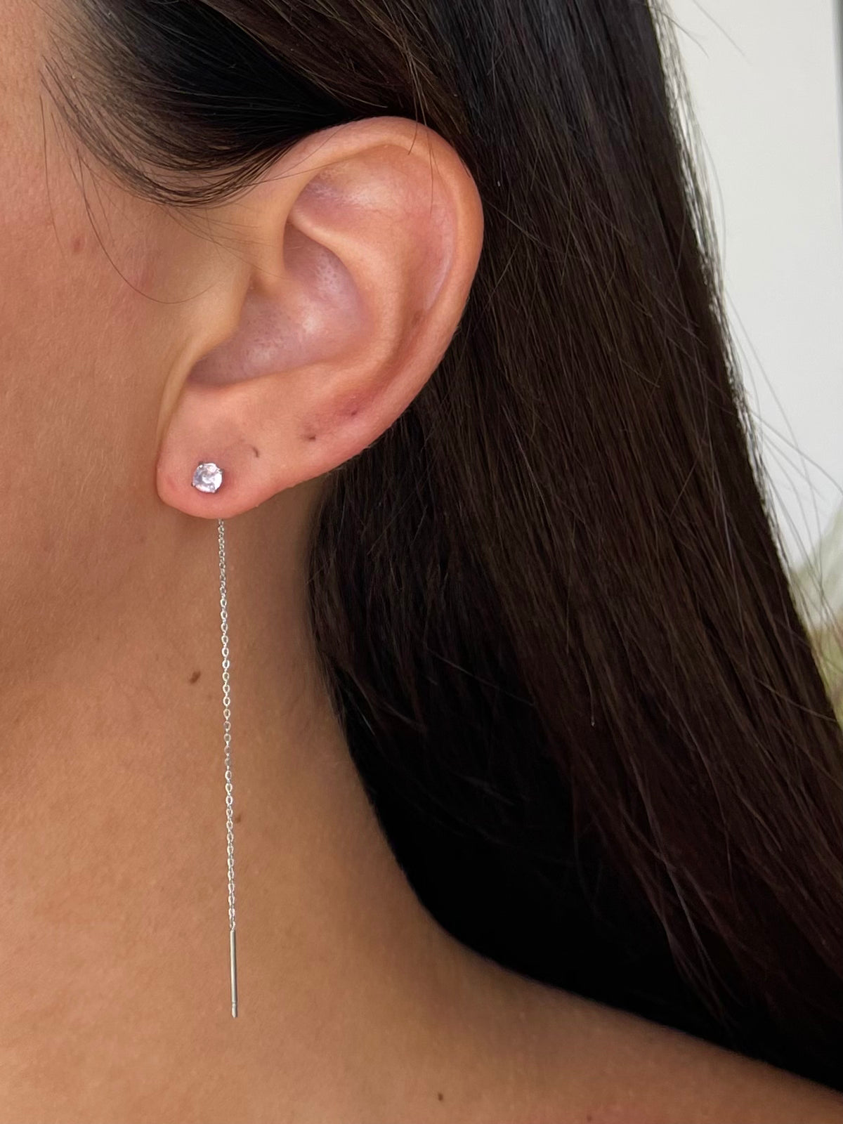 Orecchini punto luce pendente Rainbow Silver