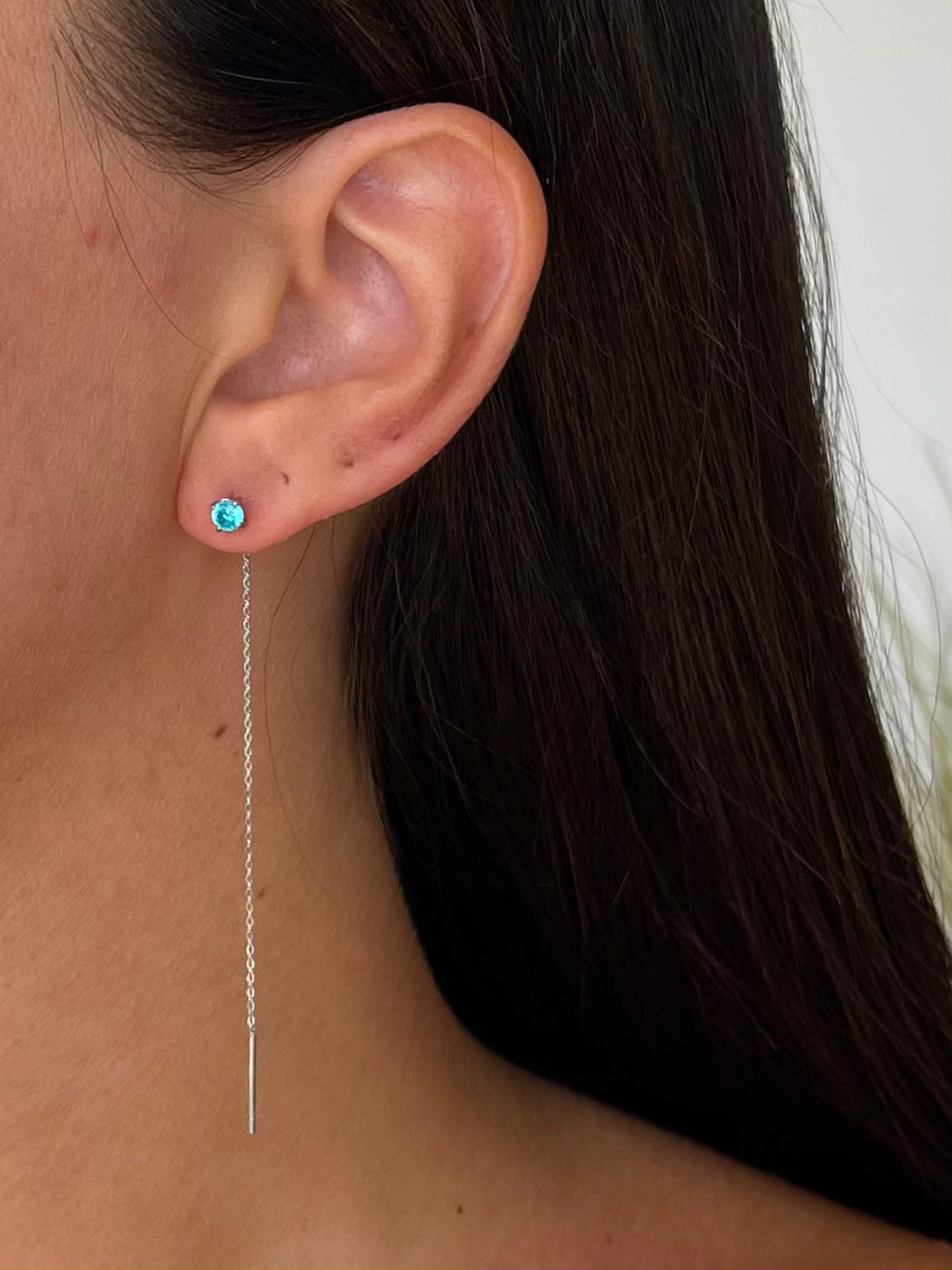 Orecchini punto luce pendente Rainbow Silver