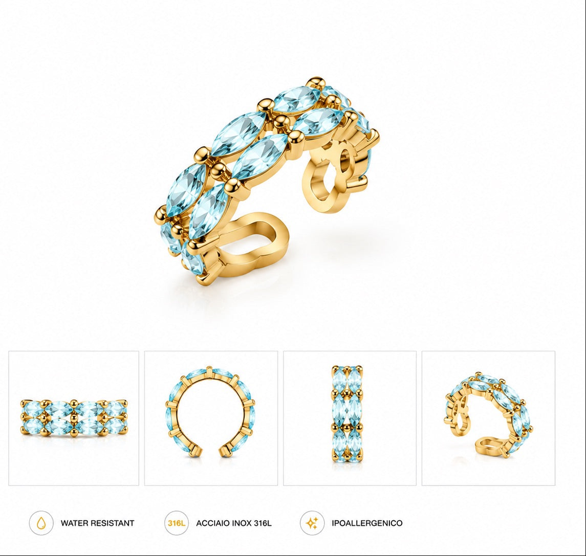 Ear cuff Eden Turchese