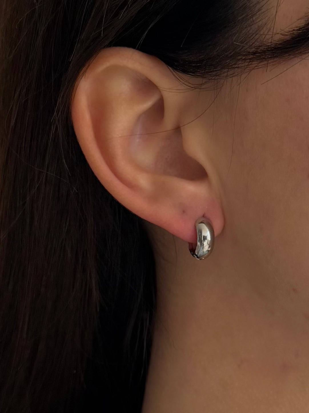 Orecchini Cerchi baby Chunky Silver