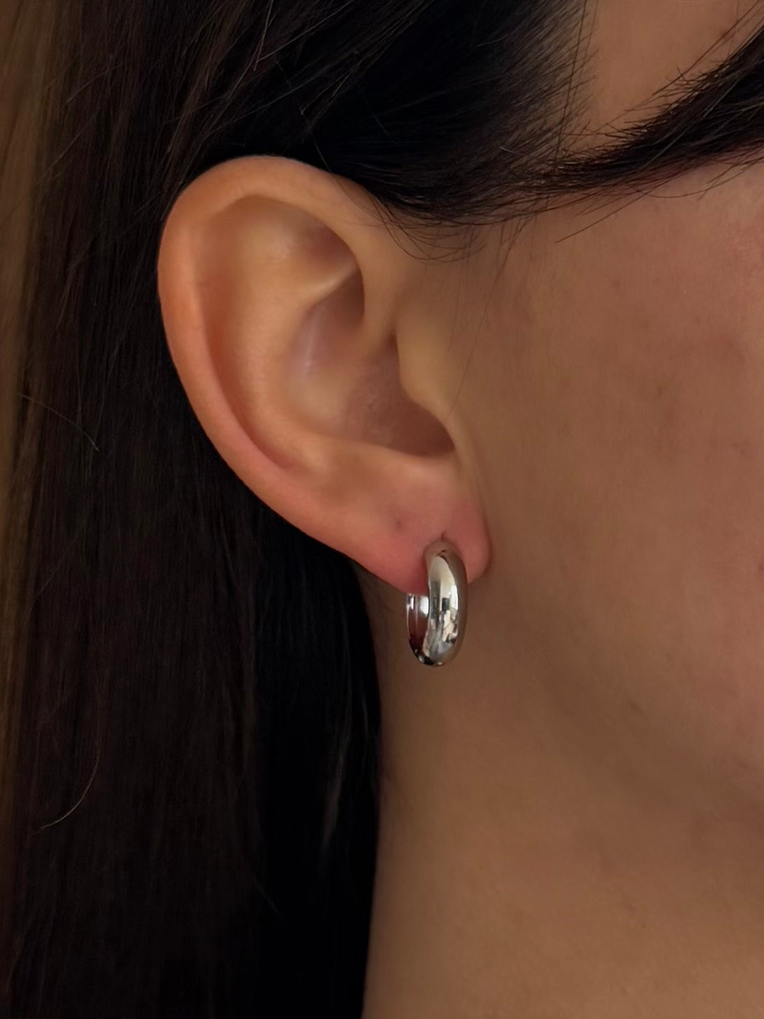 Orecchini Cerchi baby Chunky Silver