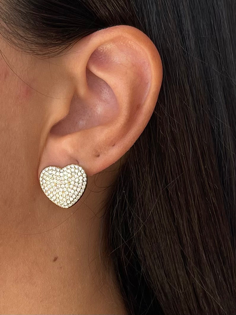 Orecchini Cuore Pavè