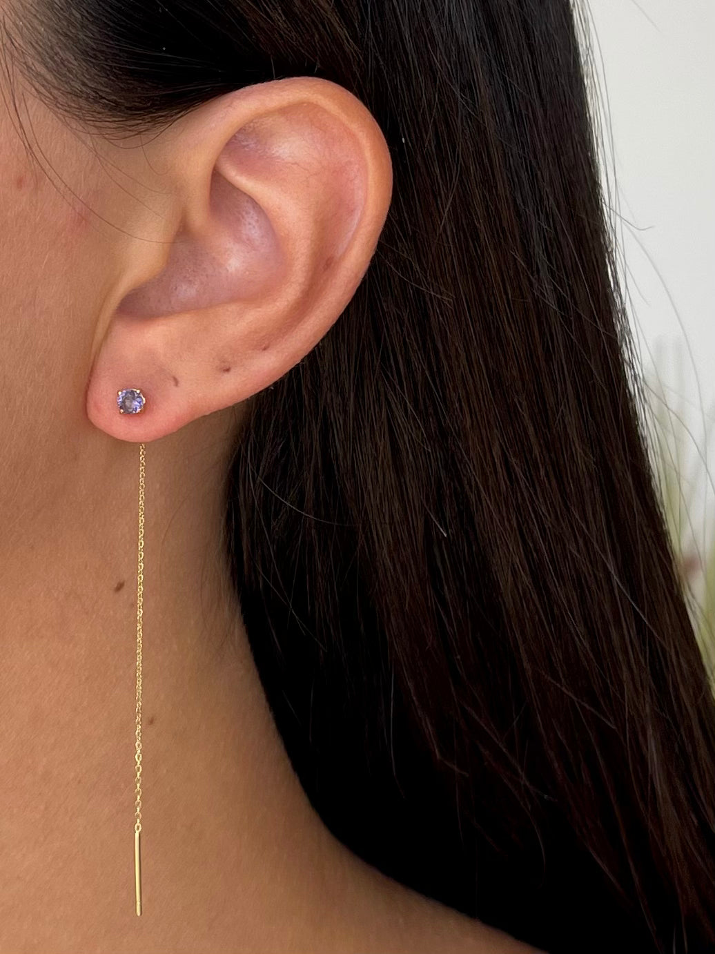 Orecchini punto luce pendente Rainbow Gold