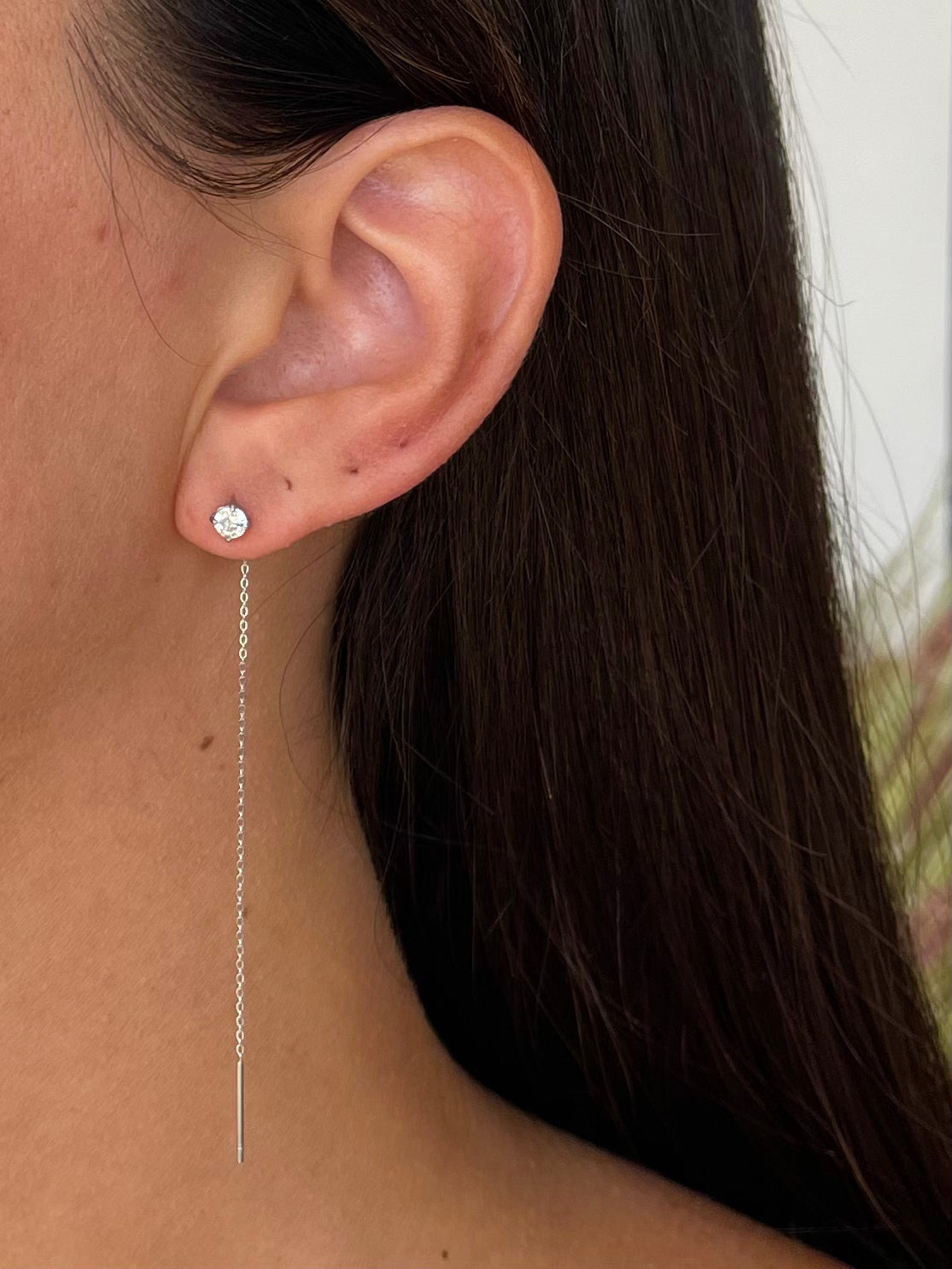 Orecchini punto luce pendente Rainbow Silver