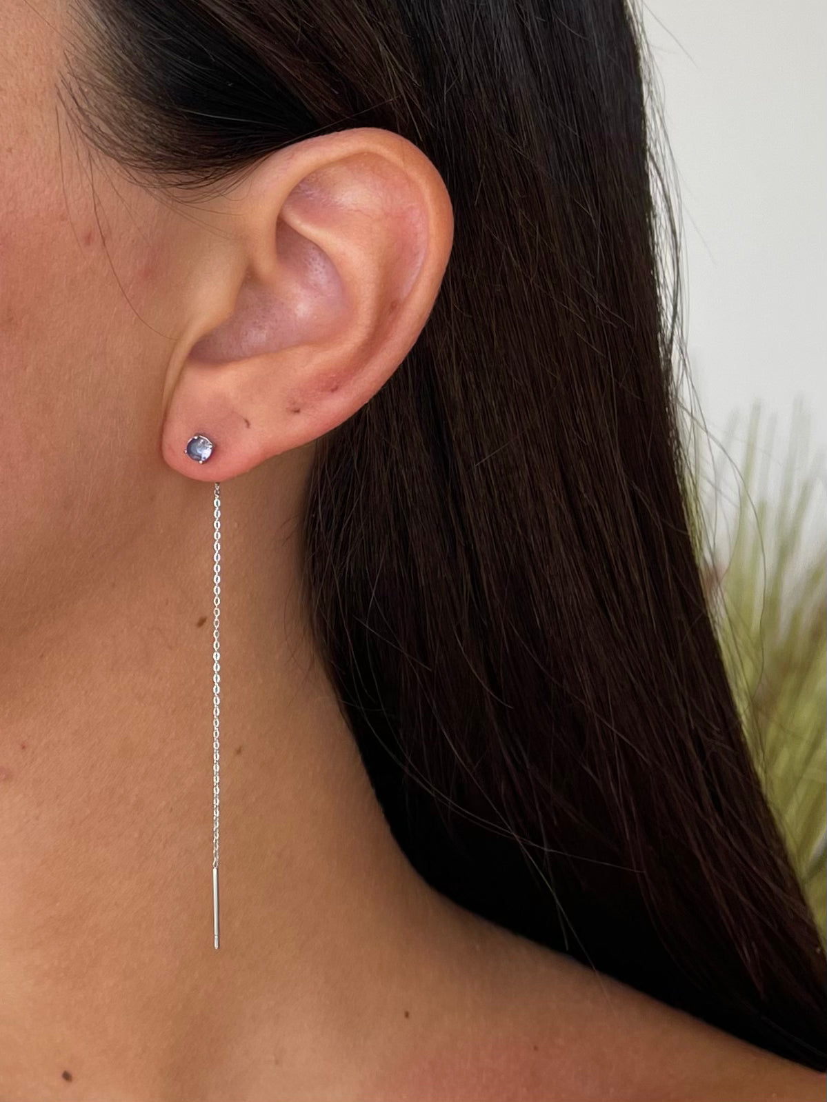 Orecchini punto luce pendente Rainbow Silver